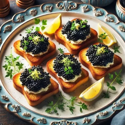 beluga caviar on toast point