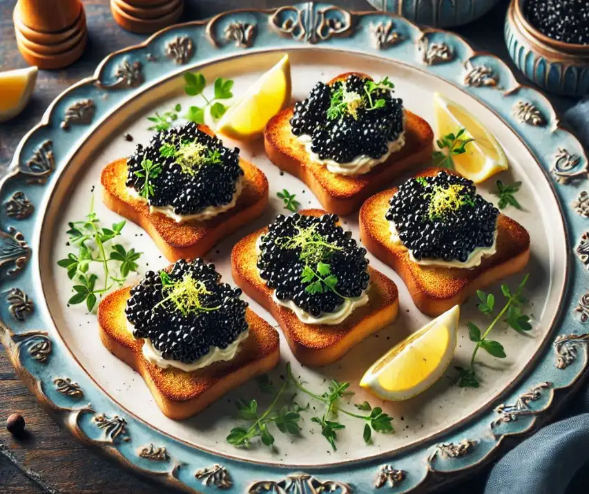 beluga caviar on toast point