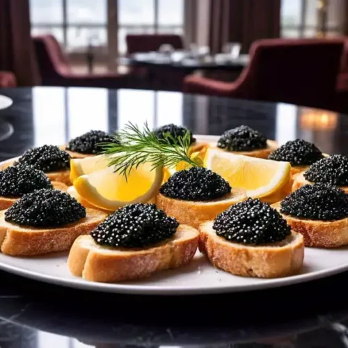 beluga caviar on toast points