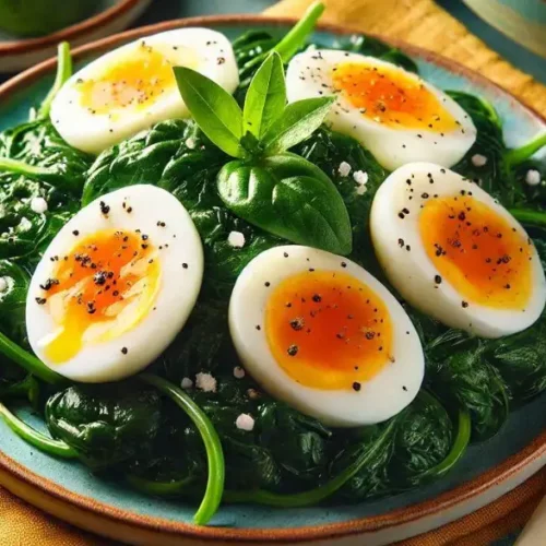 spinach with boiled eggs recipe