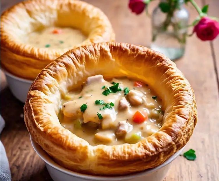 chicken pot pie in popovers