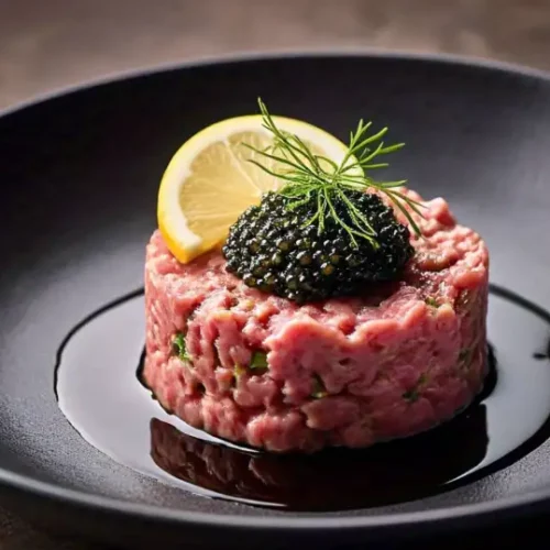 toro tartare with caviar nobu