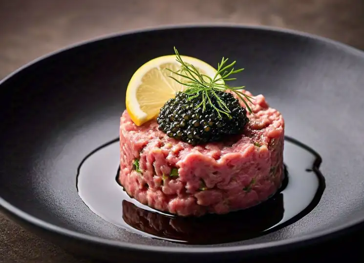 toro tartare with caviar nobu